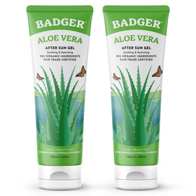 Badger front packaging 4 fl oz tube showing clear organic branding and easy-squeeze benefit