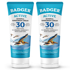 Badger front packaging SPF 30 tube showing label and size for travel convenience