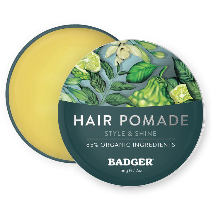 Badger front tin showing label and recyclable packaging, conveys sustainable styling