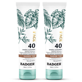 Badger front tube packaging showing SPF 40 and unscented benefit