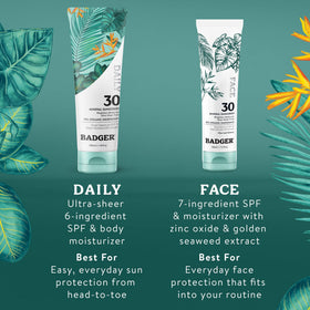 Badger product label highlighting organic ingredients and benefits