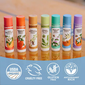Badger ingredients shot with olive oil aloe and beeswax for natural hydration