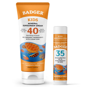 Badger SPF 40 cream front packaging showing product and benefits