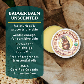 Badger texture close-up showing rich olive oil and beeswax balm for deep hydration