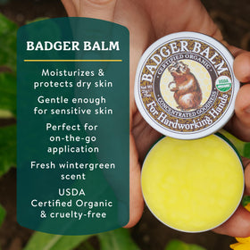 Badger open tin close-up of balm texture demonstrating rich emollient finish