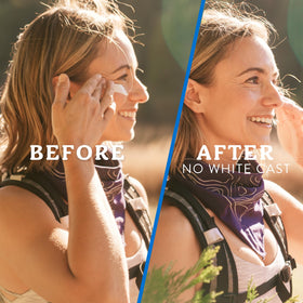 Badger travel-size sunscreen in hand for convenient portability