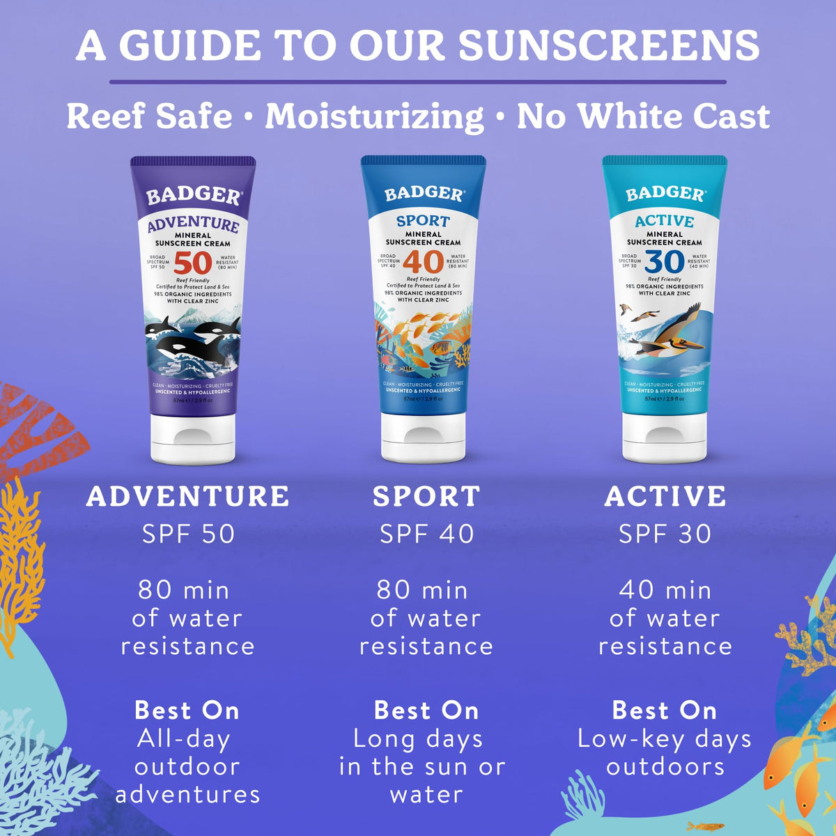 Badger tube inside a travel bag illustrating reef-safe sunscreen for vacation use benefit