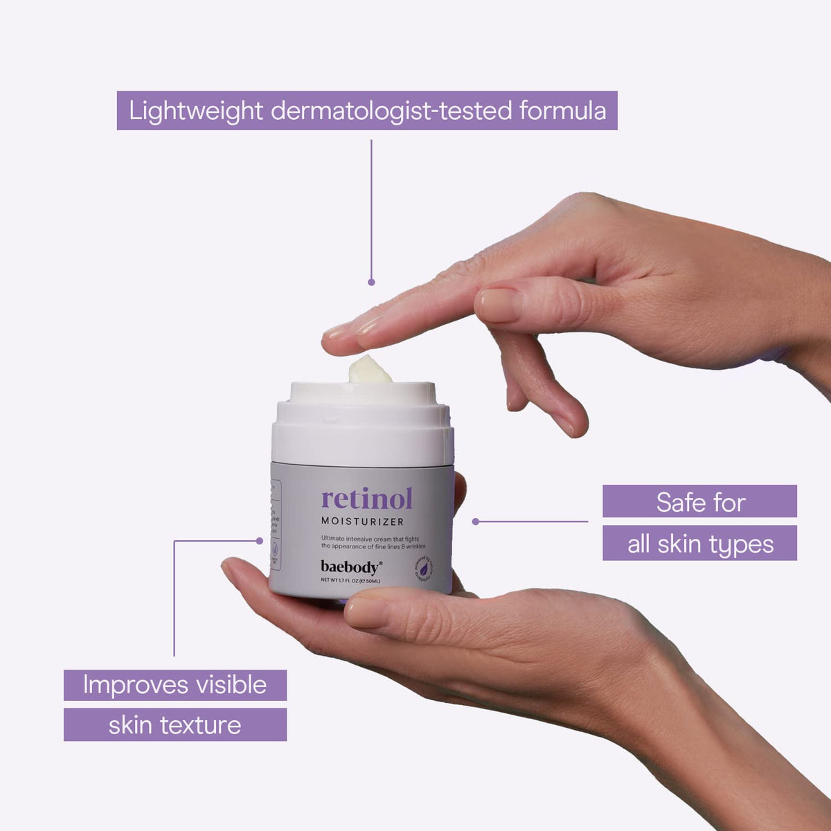 Baebody cream in a bedside routine for overnight skin hydration