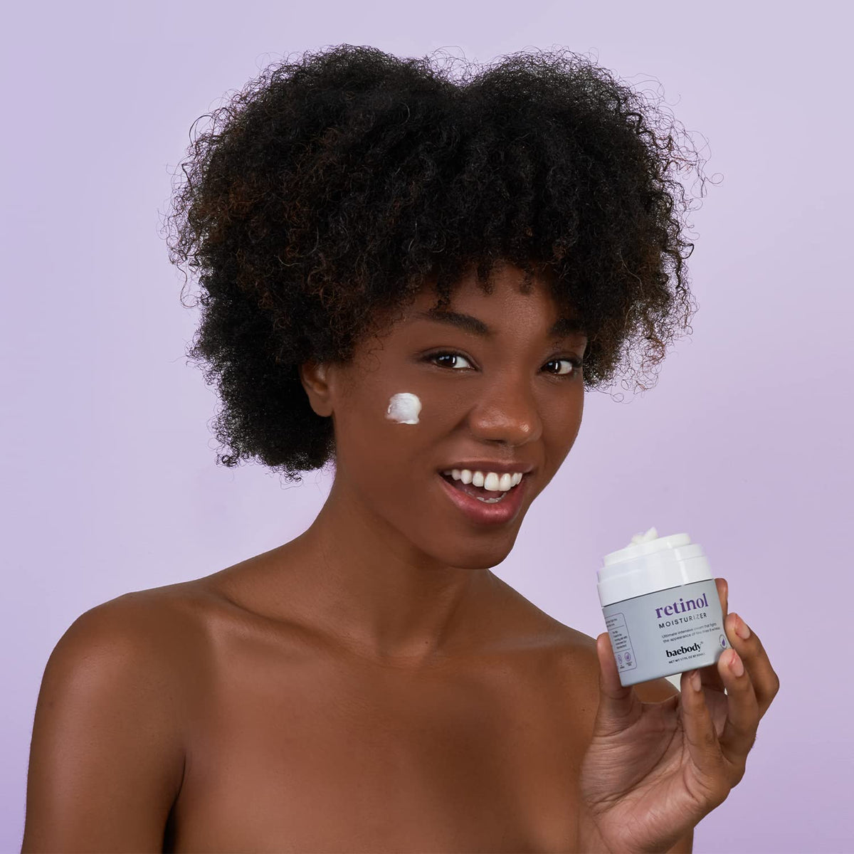 Baebody retinol cream in travel pouch for on-the-go skin care