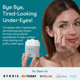 Baebody before and after under-eye area showing reduced puffiness look