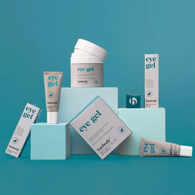 Baebody placed on bathroom shelf as part of daily skincare routine