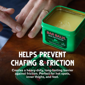 Bag Balm being applied to hands demonstrating soothing hydration benefit