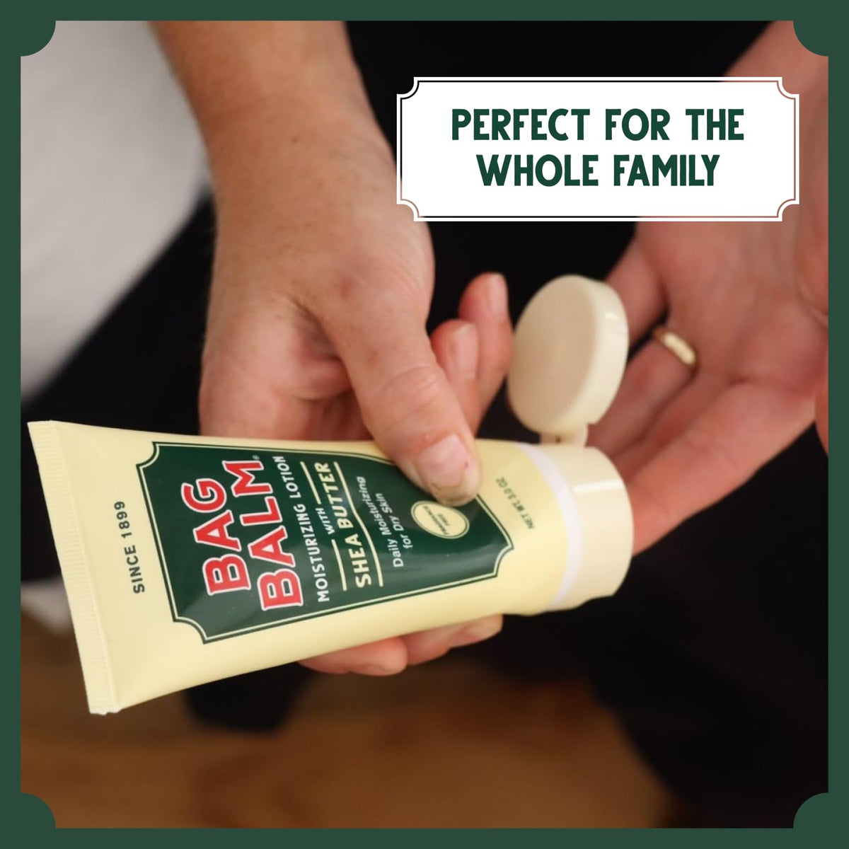 Bag Balm used outdoors by hands after work showing soothing hydration benefit