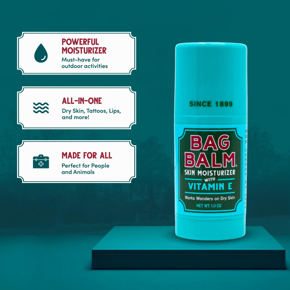 Close-up texture of Bag Balm stick highlighting rich, creamy consistency