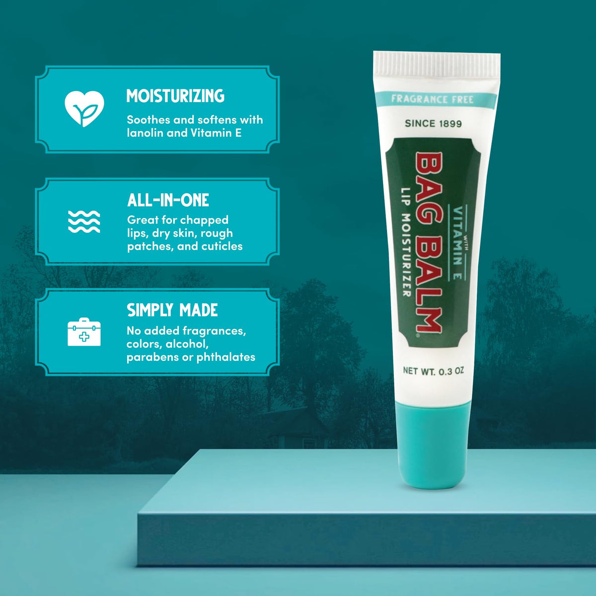 Bag Balm tube in hand showing size and portable convenience