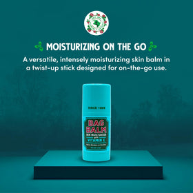 Bag Balm twist-up action with cap off demonstrating mess-free application