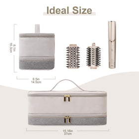 BAGCRAZY included wooden comb beside organized styling accessories