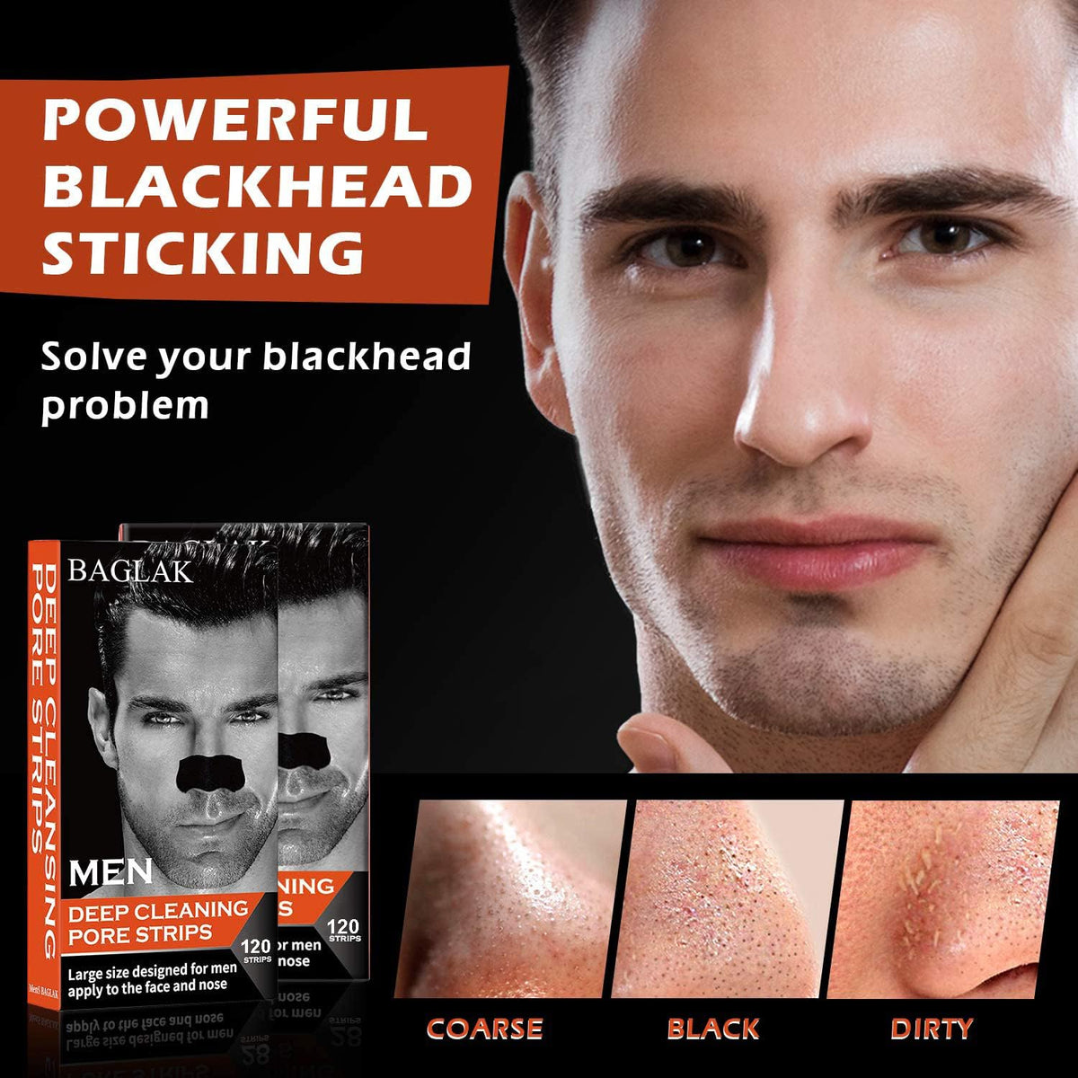 BAGLAK applied on a man's nose showing coverage and easy application