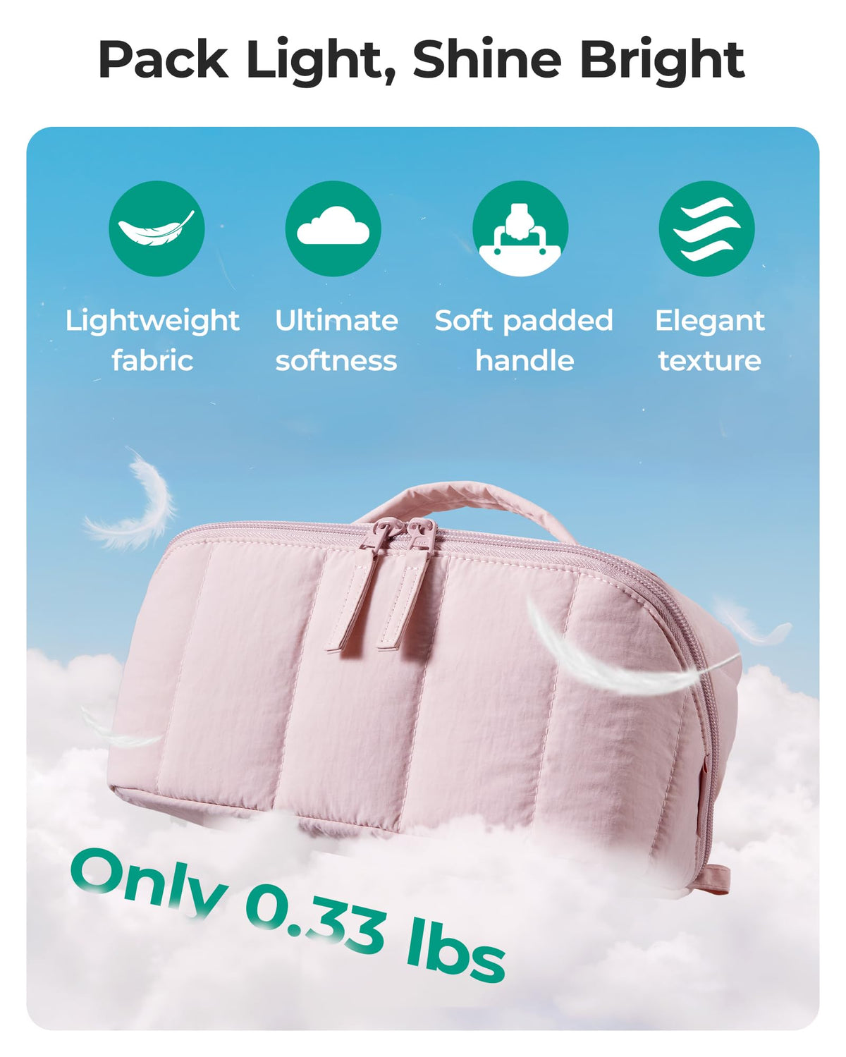 BAGSMART brush pocket detail keeping makeup brushes clean and separated