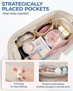 BAGSMART brushes stored in pocket showing organized, spill-resistant brush storage