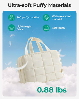 BAGSMART camel fabric close-up showing puffy nylon texture, durable protection