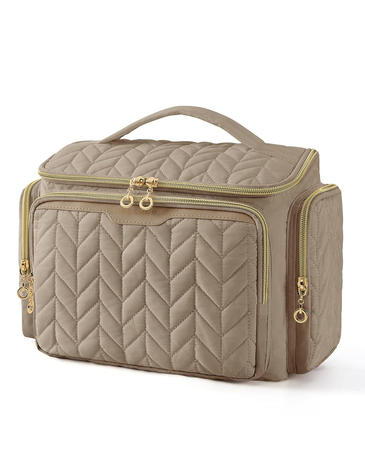 BAGSMART front view showing camel color and organized exterior benefits