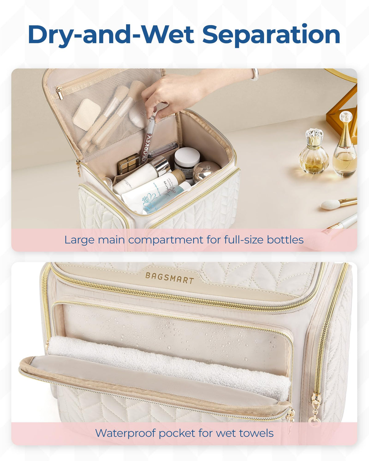 BAGSMART side dry pockets storing flat items and easy retrieval