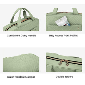 BAGSMART carry handle and double-zipper for fast access and secure closure