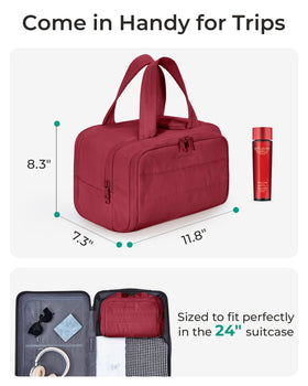 BAGSMART center compartment with upright bottles for secure travel organization