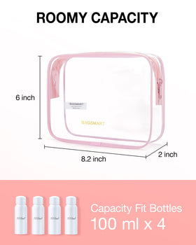 BAGSMART clear toiletry bag open top showing quick access benefit for travel