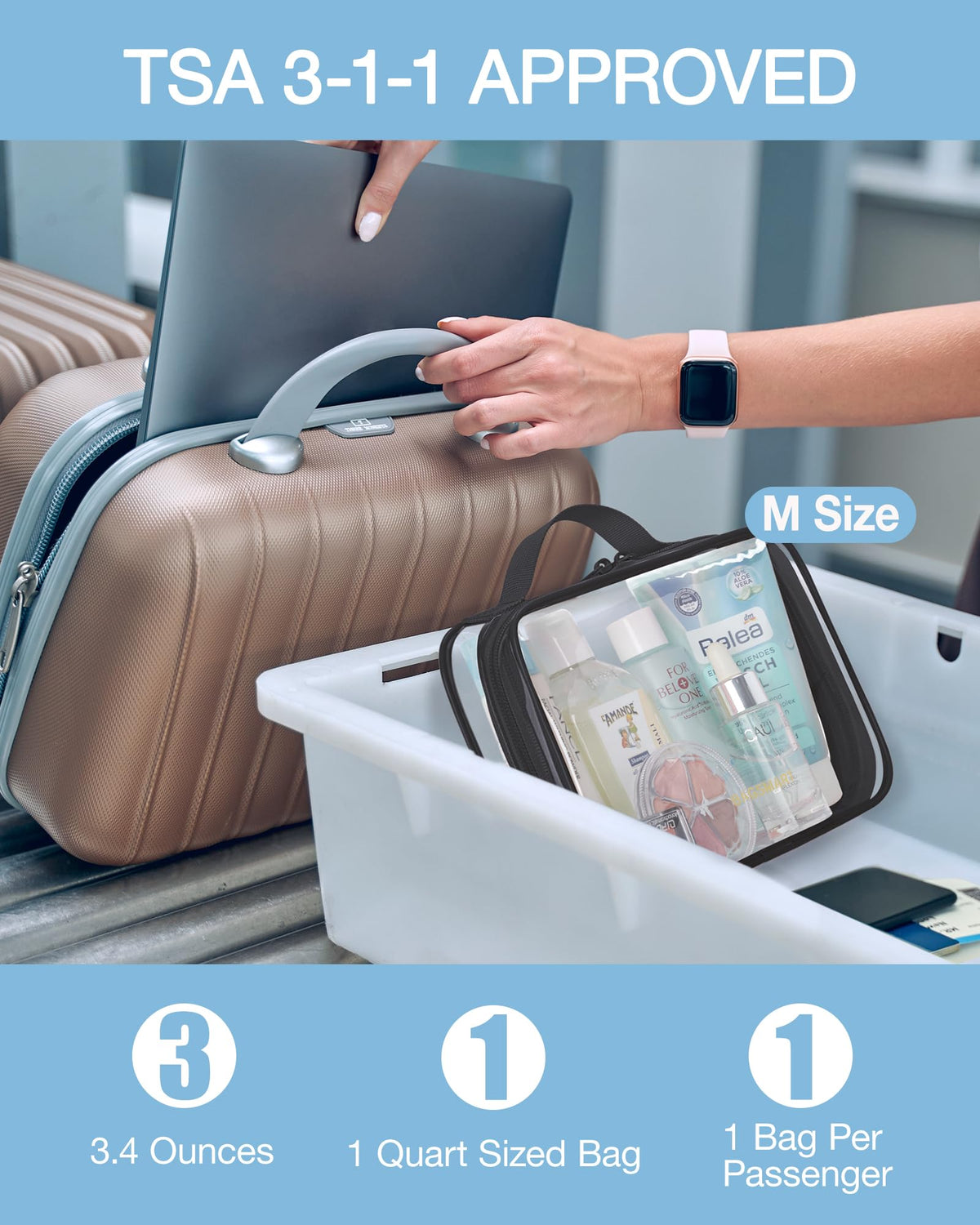 BAGSMART next to phone to show size comparison and carry-on compatibility