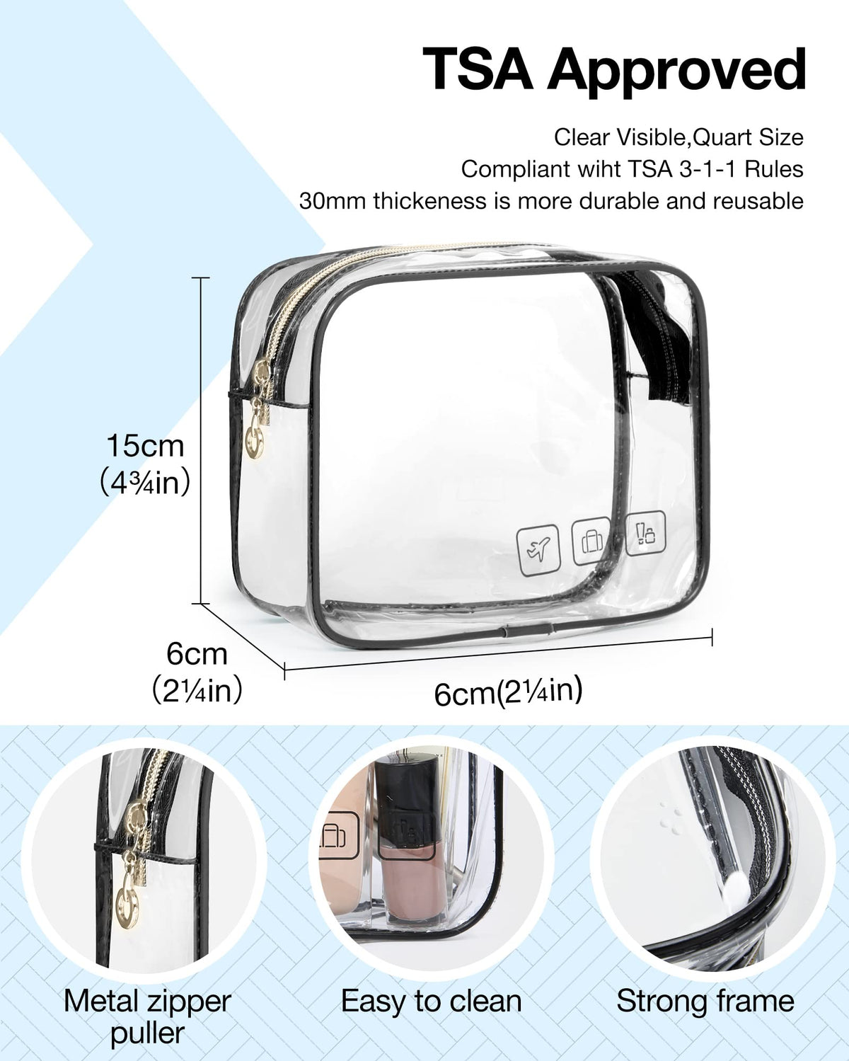 BAGSMART close-up of elastic bottle straps holding full-size toiletries upright and stable