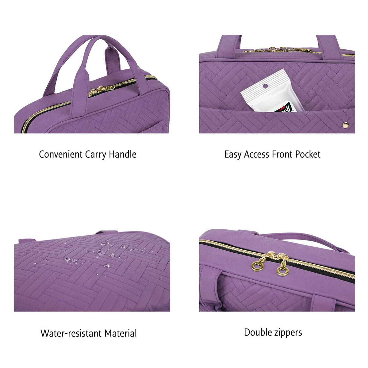 BAGSMART close-up of padded stitching and heavy-duty zipper for durability