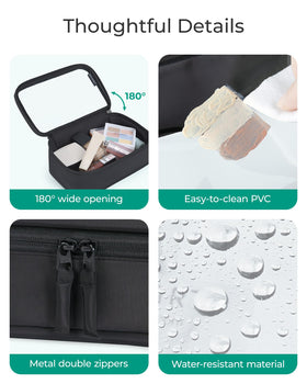 BAGSMART close-up of transparent PVC texture for wipe-clean durability