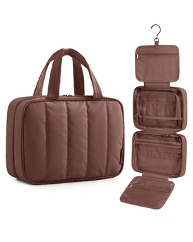 BAGSMART coffee brown front view showing compact travel-ready design and handle for easy carrying