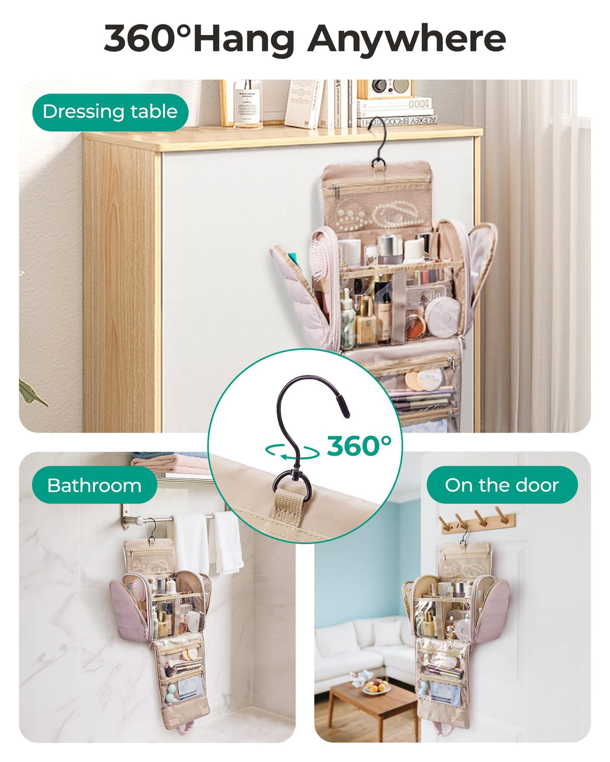 BAGSMART removable divider detail demonstrating customizable interior organization