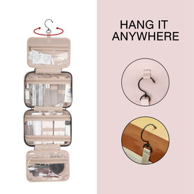 BAGSMART elastic bottle straps close-up holding full-size shampoo upright