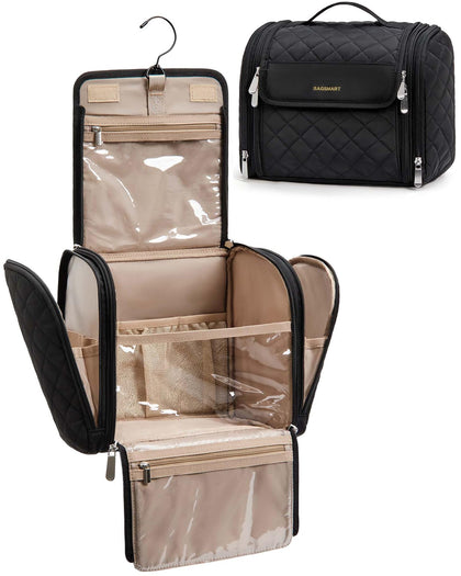 BAGSMART front view showing compact black exterior and durable zipper for easy travel
