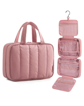 BAGSMART front view dusty rose showing compact, travel-ready design and secure closure