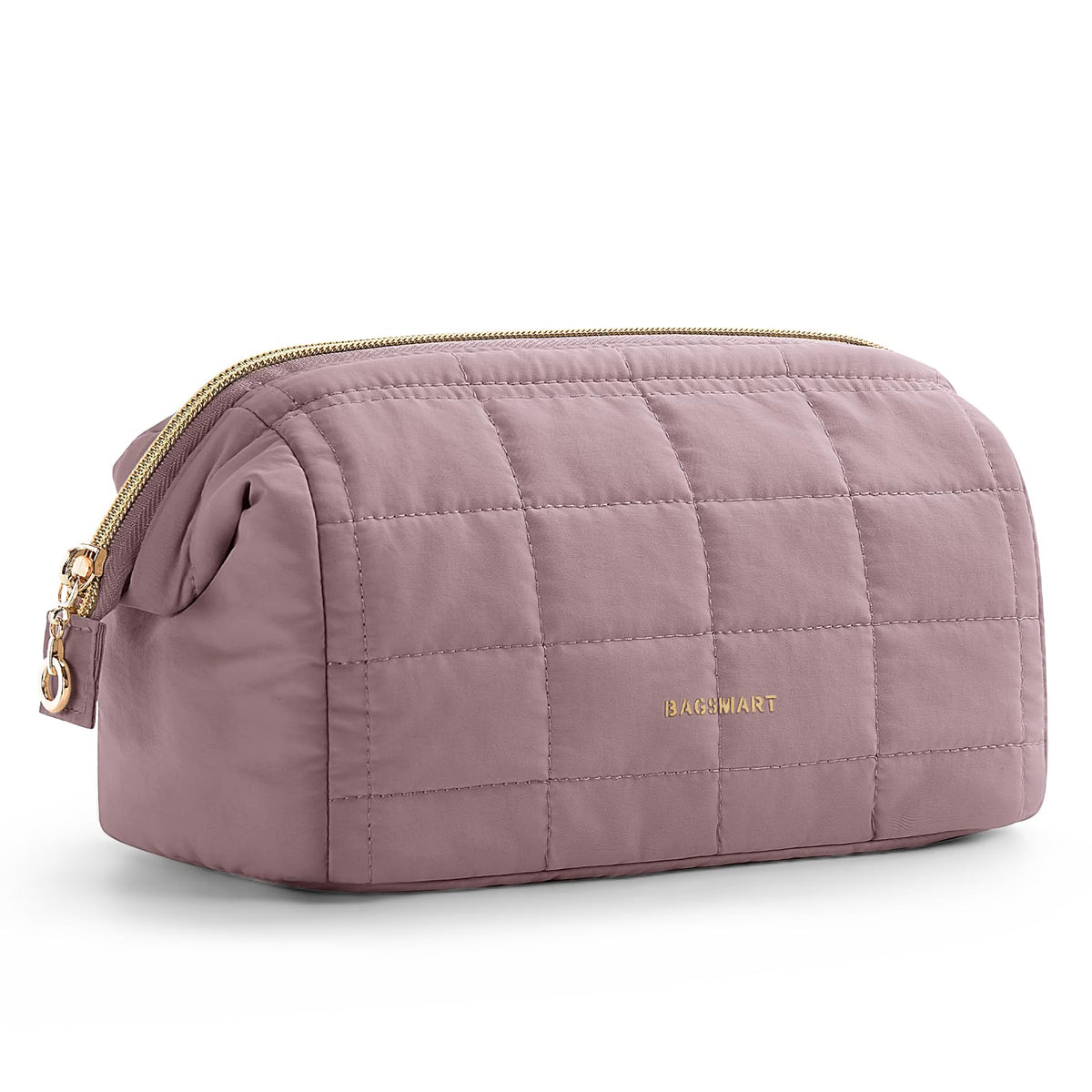 BAGSMART front view showing zippers and grayish purple finish, durable organization