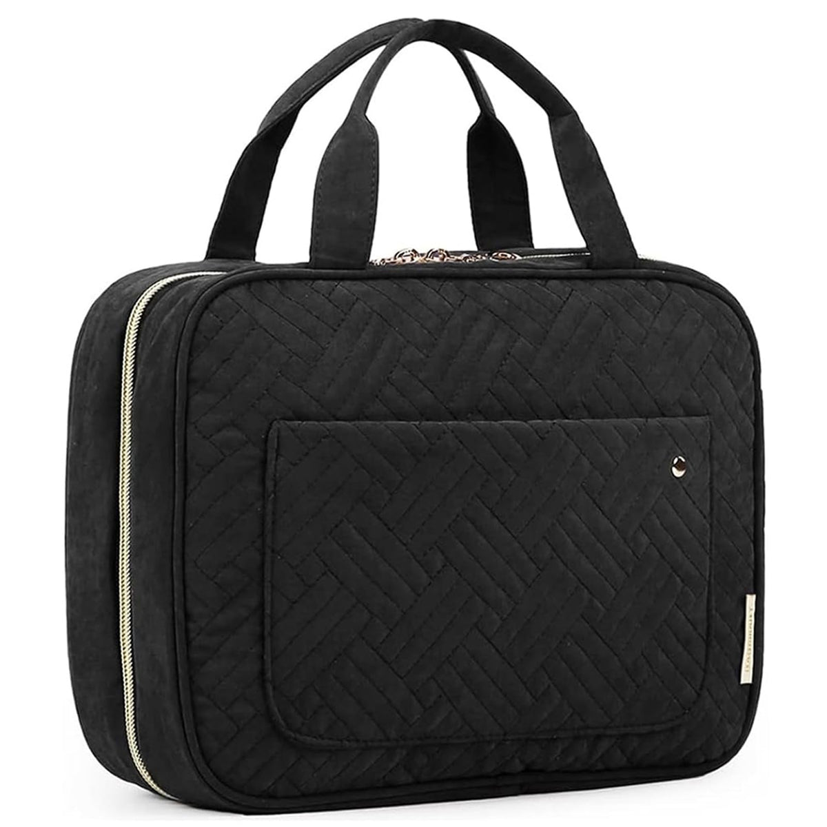 BAGSMART front view of large toiletry bag showing sturdy shape and capacity