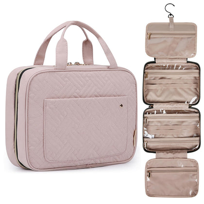 BAGSMART front view showing roomy travel toiletry bag and organized pockets benefit quick packing