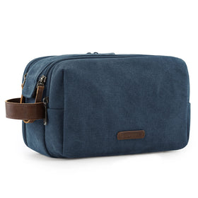 BAGSMART front view of navy medium toiletry bag showing clean design and capacity