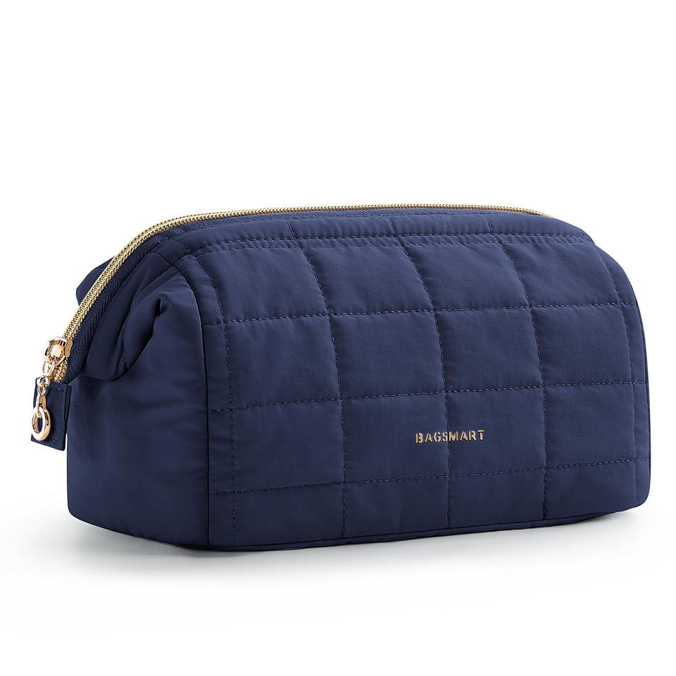BAGSMART front view navy showing wide opening and organized access