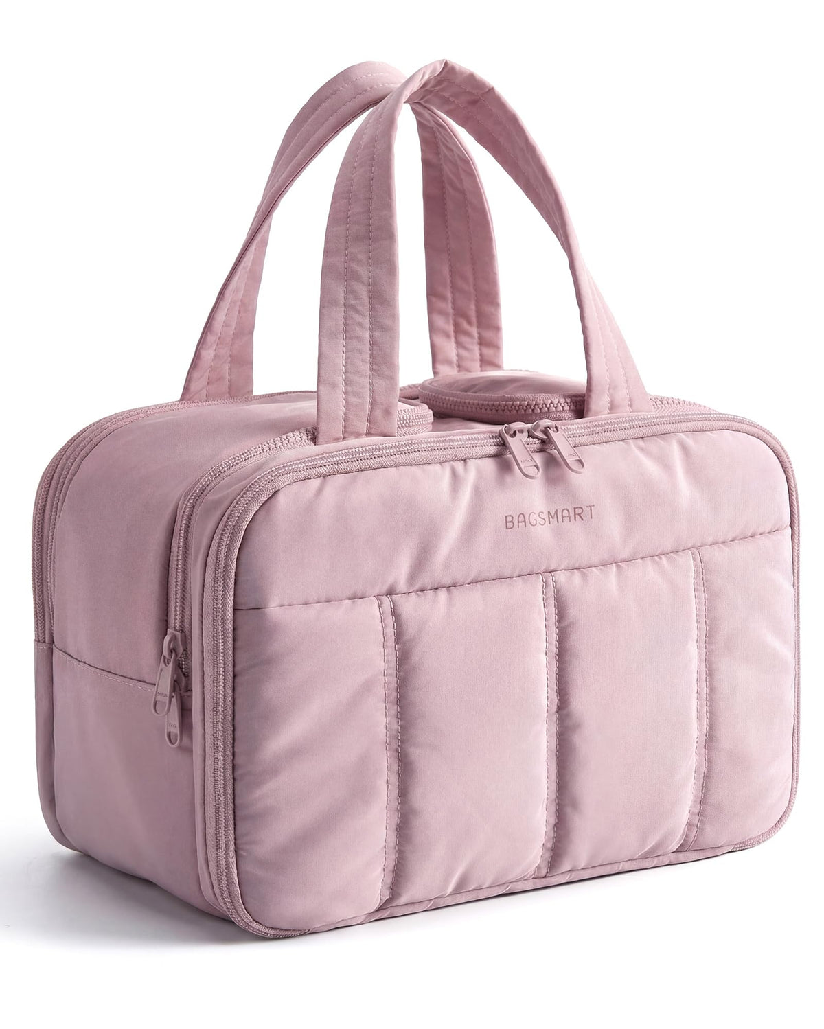 BAGSMART front view purple bag showing shape and handle for easy carrying