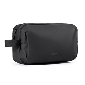 BAGSMART front view of toiletry bag showing compact organized design and benefit