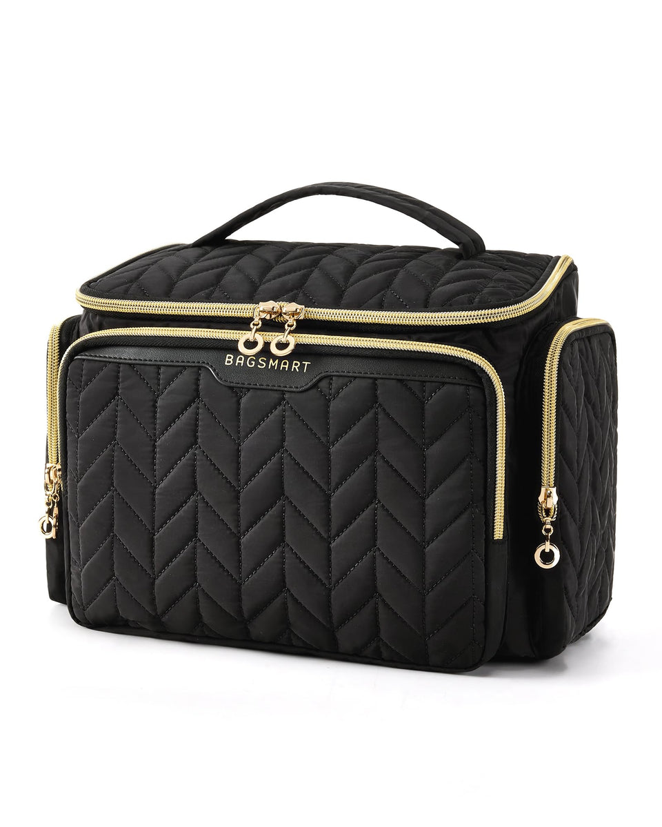 BAGSMART front view showing compact shape and zipped pockets for tidy storage