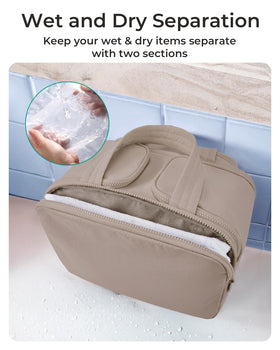 BAGSMART front zip pocket containing damp items to keep them separated
