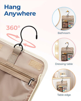 BAGSMART hanging in bathroom saving counter space and improving organization