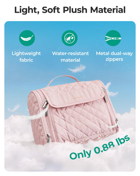 BAGSMART hanging on a towel rail with rotatable hook for hands-free access